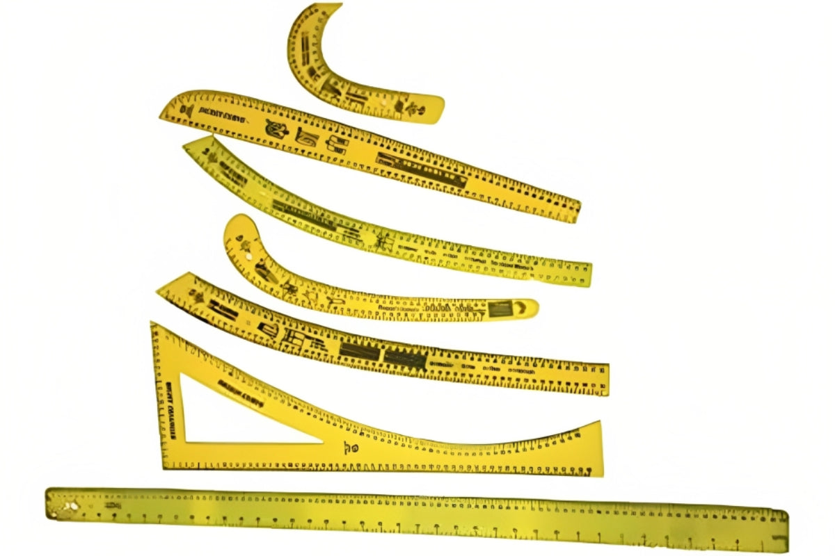 Dom's D Shape Ruler 7-Piece Yellow Pattern Master Set | Sewing Rulers for Drafting – Sokkar ...