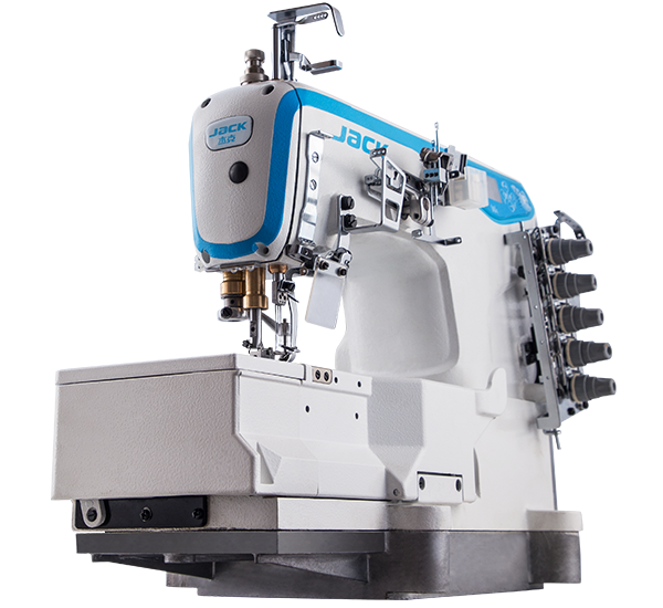 Jack W4-D-05CBX356 Three Needle Five Thread Flat-bed Interlock Sewing Machine